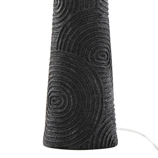 Set of two Lumi Source Kona contemporary table lamps with matte black bases, modern brass accents, and natural fabric shades.