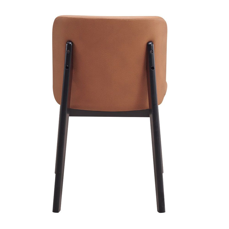Eliora - Side Chair (Set of 2) - Camel Polish Microfiber & Black - R&R Furniture Gallery (Fountain Valley, CA)