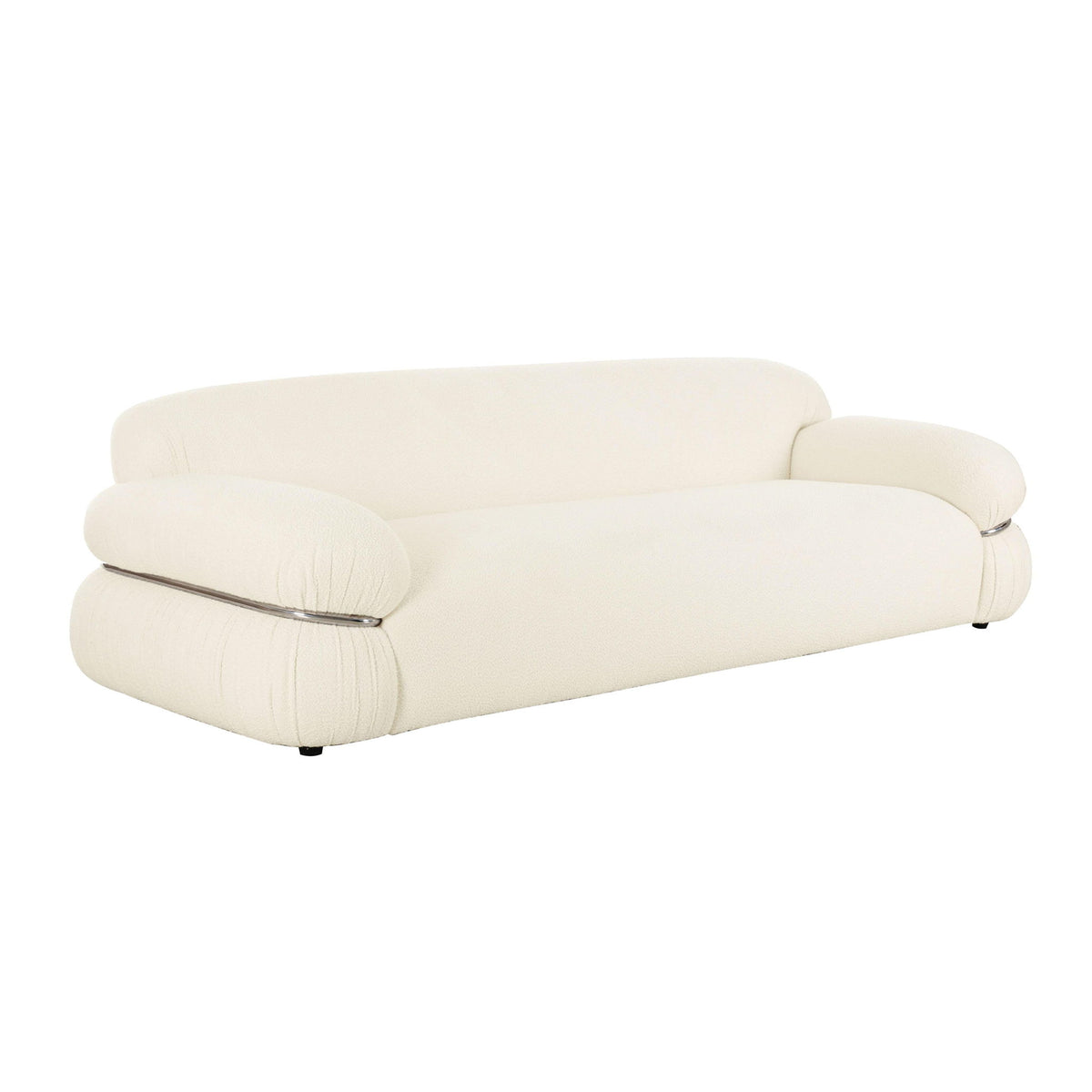 Leyla - Boucle Sofa - Cream - R&R Furniture Gallery (Fountain Valley, CA)