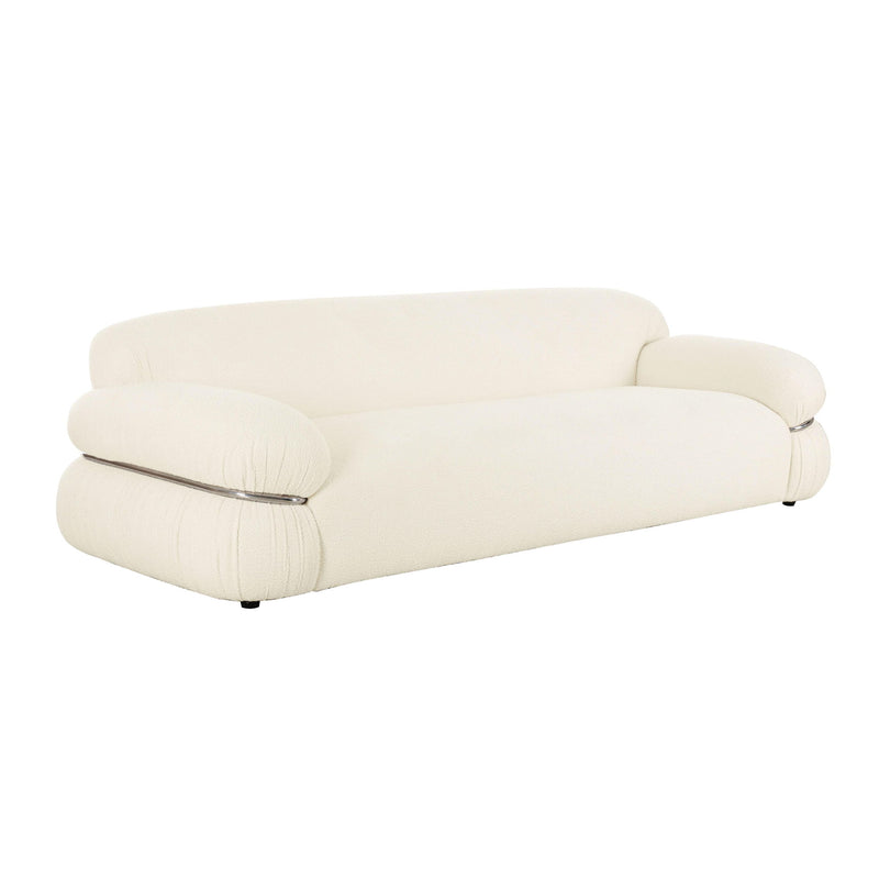 Leyla - Boucle Sofa - Cream - R&R Furniture Gallery (Fountain Valley, CA)
