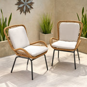 Outdoor Wicker Club Chair With Cushions (Set of 2) - R&R Furniture Gallery (Fountain Valley, CA)