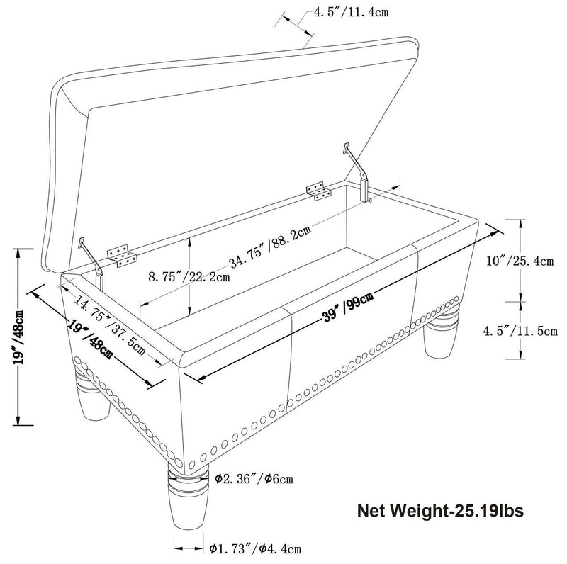 Emily - Storage Ottoman - Cognac - R&R Furniture Gallery (Fountain Valley, CA)