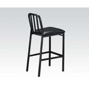 Jodie - Bar Chair (Set of 2) - Black Synthetic Leather & Antique Black - R&R Furniture Gallery (Fountain Valley, CA)