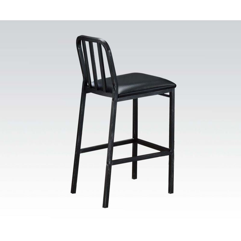Jodie - Bar Chair (Set of 2) - Black Synthetic Leather & Antique Black - R&R Furniture Gallery (Fountain Valley, CA)