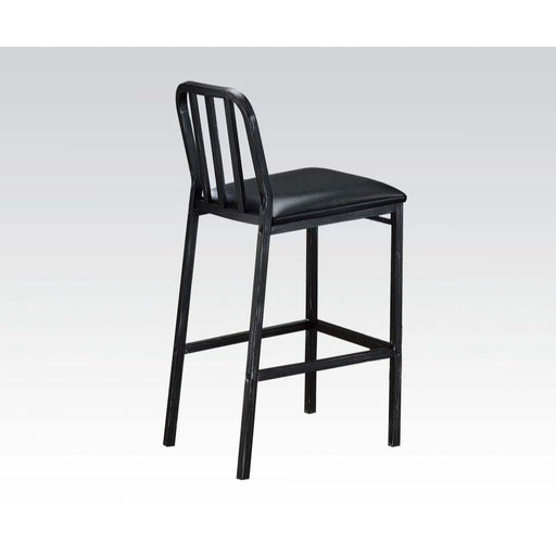 Jodie - Bar Chair (Set of 2) - Black Synthetic Leather & Antique Black - R&R Furniture Gallery (Fountain Valley, CA)