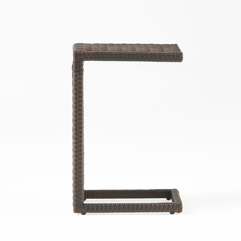 Bucharest - End Table C Shaped Side Table Rattan - Brown - R&R Furniture Gallery (Fountain Valley, CA)