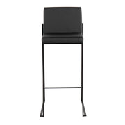 Lumi Source Fuji contemporary high back barstool with elegant design, featuring wooden legs and a cushioned seat for stylish seating.