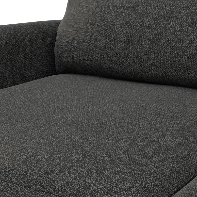 Livingston upholstered stationary sofa by Simpli-Home, featuring plush fabric, cushioned arms, and a modern design for living room comfort.