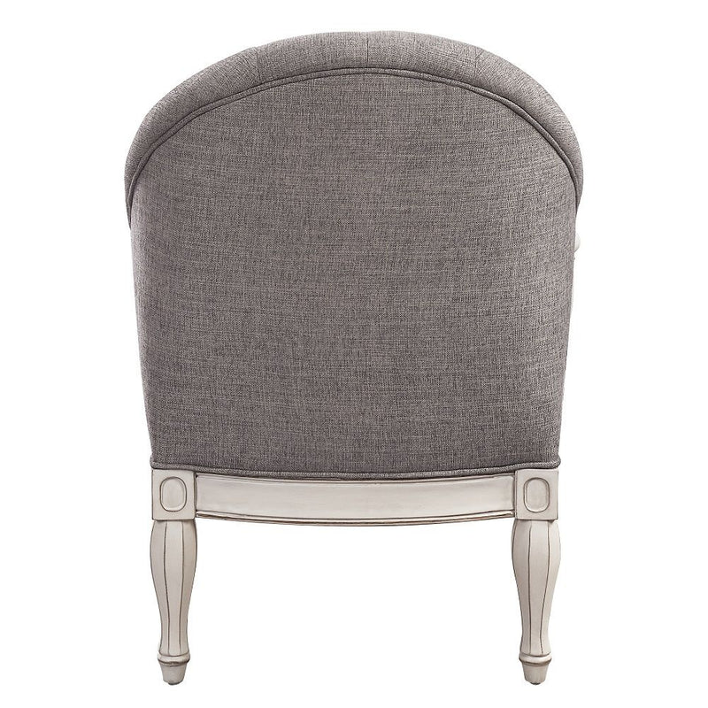 Florian - Chair - Gray Fabric & Antique White - R&R Furniture Gallery (Fountain Valley, CA)