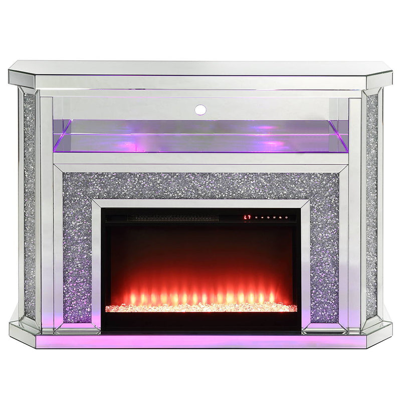Noralie - 51" Fireplace With LED - Mirrored & Faux Diamonds - R&R Furniture Gallery (Fountain Valley, CA)