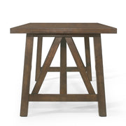 Noble House farmhouse style dining table with wood-like top, sturdy wooden legs, and spacious surface for family meals.