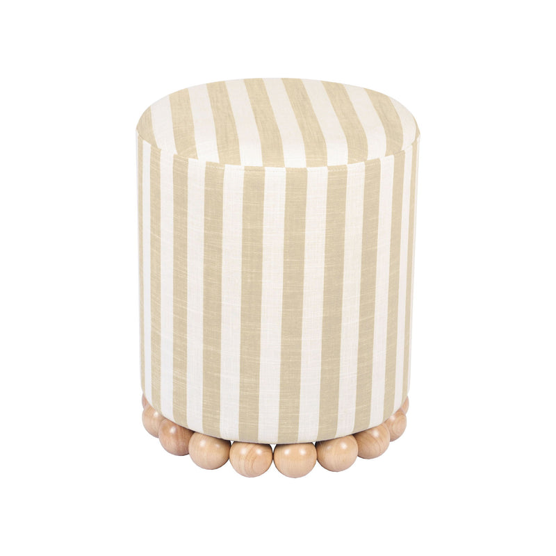 Dex - Striped Linen Ottoman - R&R Furniture Gallery (Fountain Valley, CA)