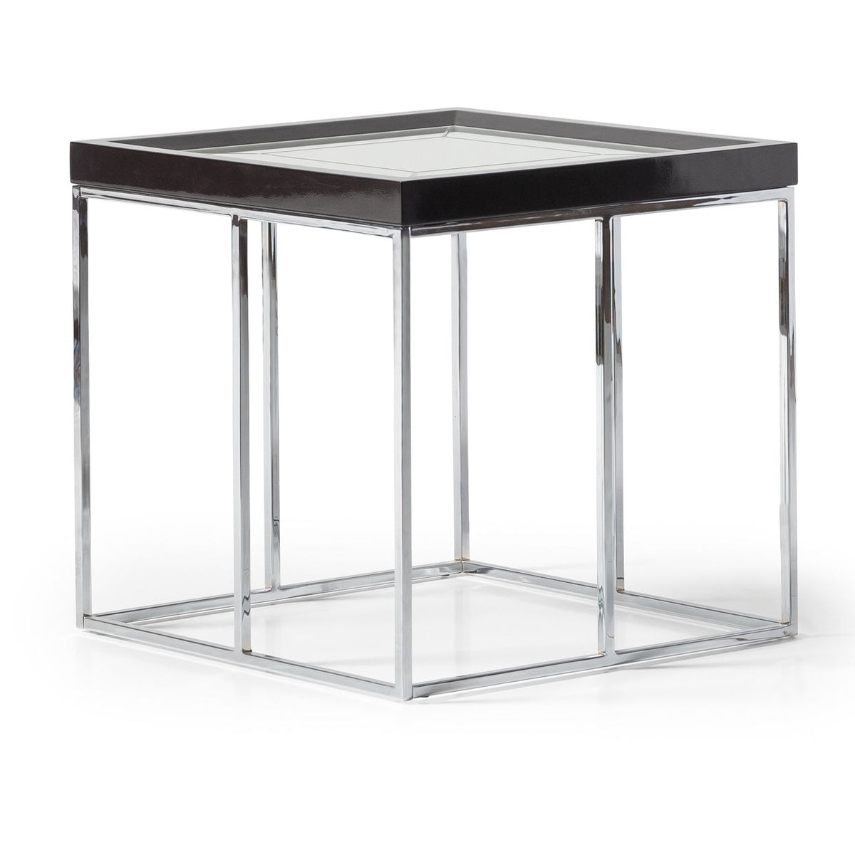 Carmela - End Table - Glossy Charcoal Sand - R&R Furniture Gallery (Fountain Valley, CA)