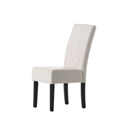 Carter - 5 Tuft Dining Chair With Button Tufted Backrest And Espresso Legs - Ivory - R&R Furniture Gallery (Fountain Valley, CA)