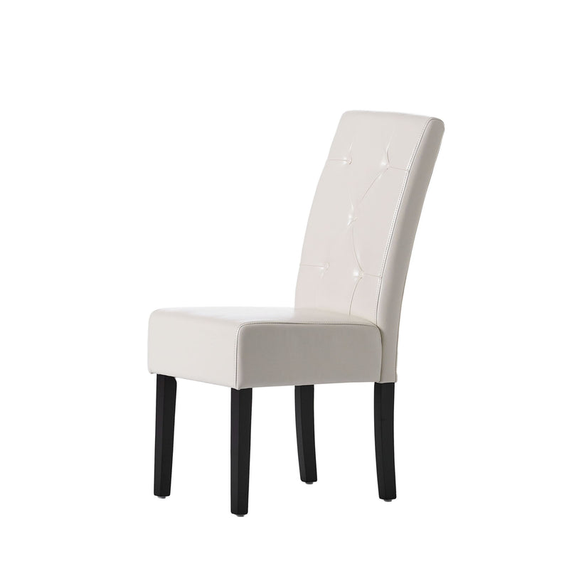 Carter - 5 Tuft Dining Chair With Button Tufted Backrest And Espresso Legs - Ivory - R&R Furniture Gallery (Fountain Valley, CA)