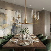 Dazzle - 5 Lights Chandelier With Clear Seeded Satin - Antique Brass / Clear / Gold - R&R Furniture Gallery (Fountain Valley, CA)