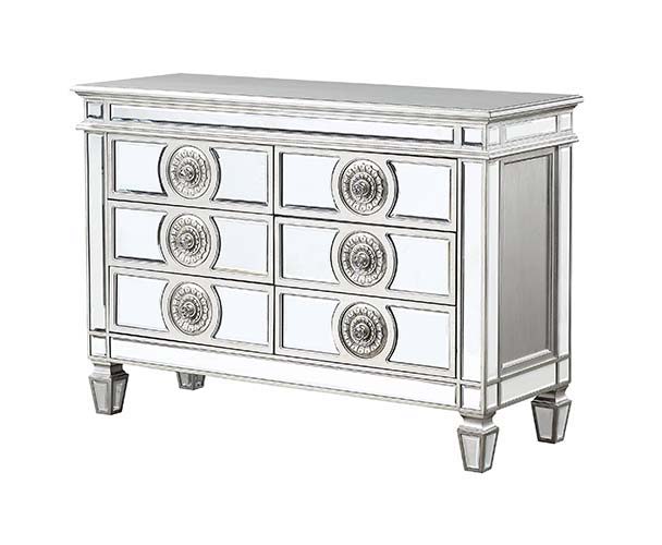 Varian - 34" Server - Mirrored & Antique Platinum - R&R Furniture Gallery (Fountain Valley, CA)