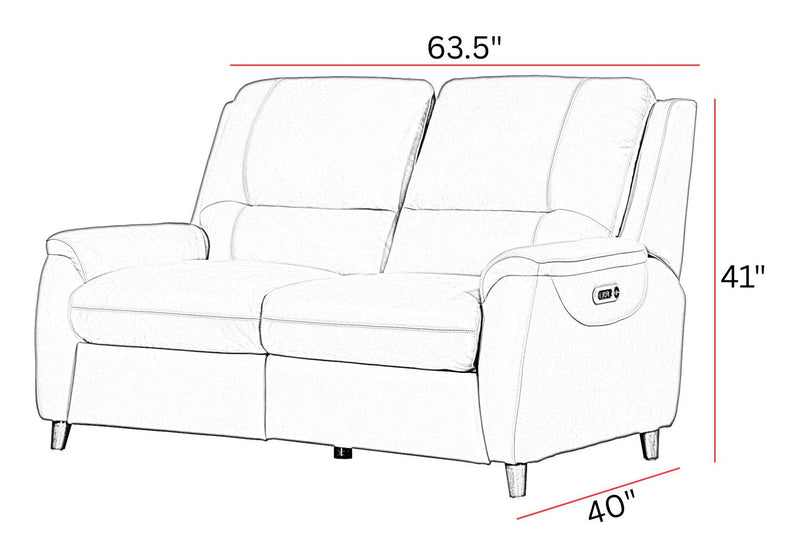 Austin - Power Reclining Loveseat P2 - Caramel Cream