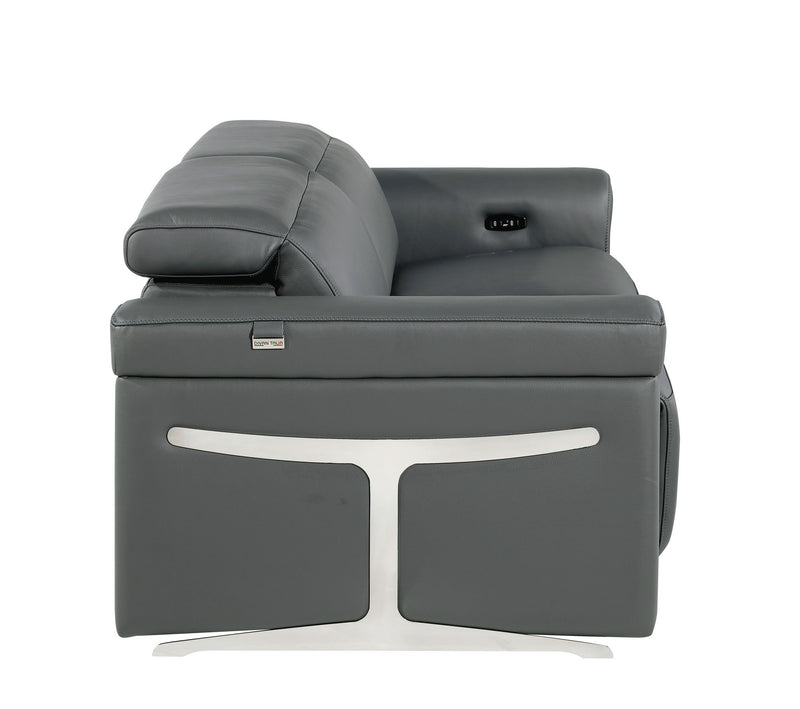 1126 - Top Grain Power Reclining Italian Leather Sofa - R&R Furniture Gallery (Fountain Valley, CA)