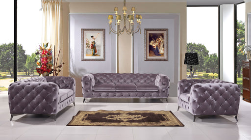 Delilah Modern Grey Fabric Sofa Set — view 2