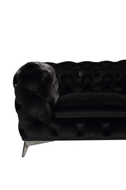 Delilah - Glam Black Fabric Sectional Sofa — view 5