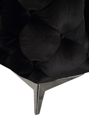 Delilah - Glam Black Fabric Sectional Sofa