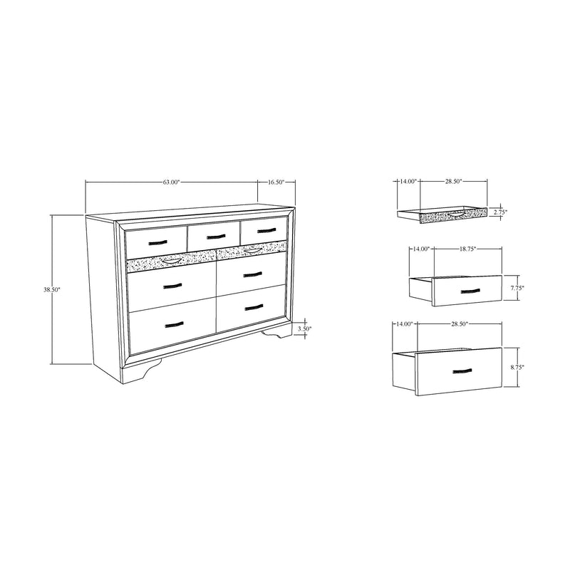 Ryder - Sparkle Dresser - Gray - R&R Furniture Gallery (Fountain Valley, CA)