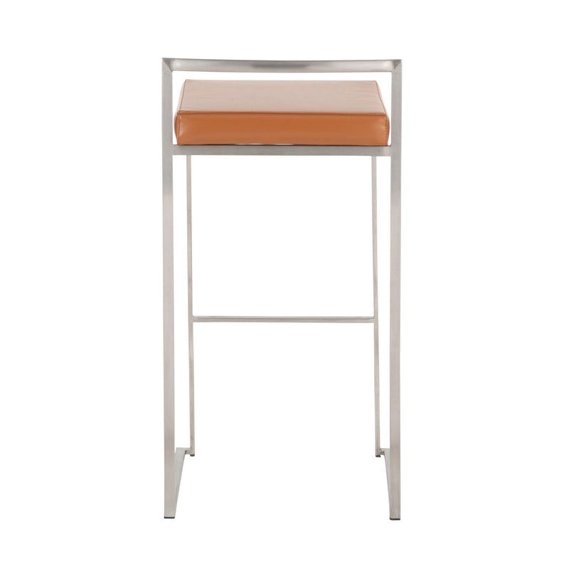 Lumi Source Fuji contemporary stackable barstool set featuring sleek design and modern style, ideal for kitchen or bar area.