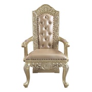 Vatican - Arm Chair (Set of 2) - Synthetic Leather & Champagne Silver - R&R Furniture Gallery (Fountain Valley, CA)
