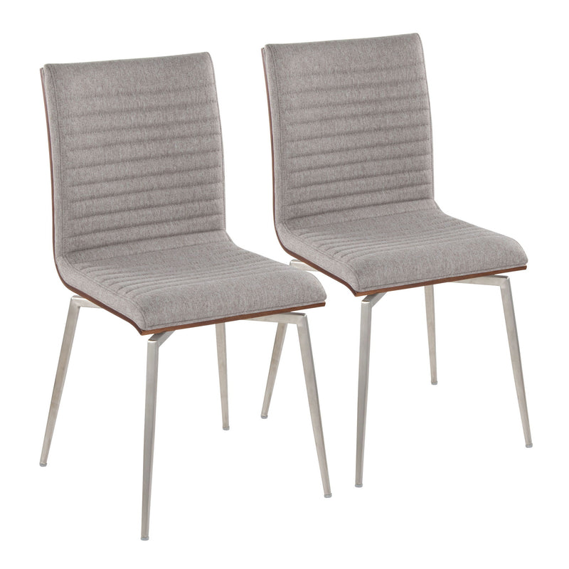 Lumi Source Mason contemporary dining chair set with swivel features, modern design, and comfortable seating for stylish dining rooms.