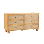 Grappa - Wood & Rattan Wavy Dresser - Natural - R&R Furniture Gallery (Fountain Valley, CA)