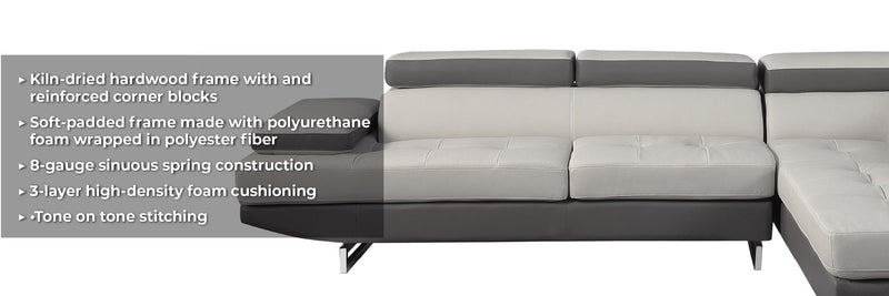 8136 - Two-Tone Ottoman - Beige - R&R Furniture Gallery (Fountain Valley, CA)