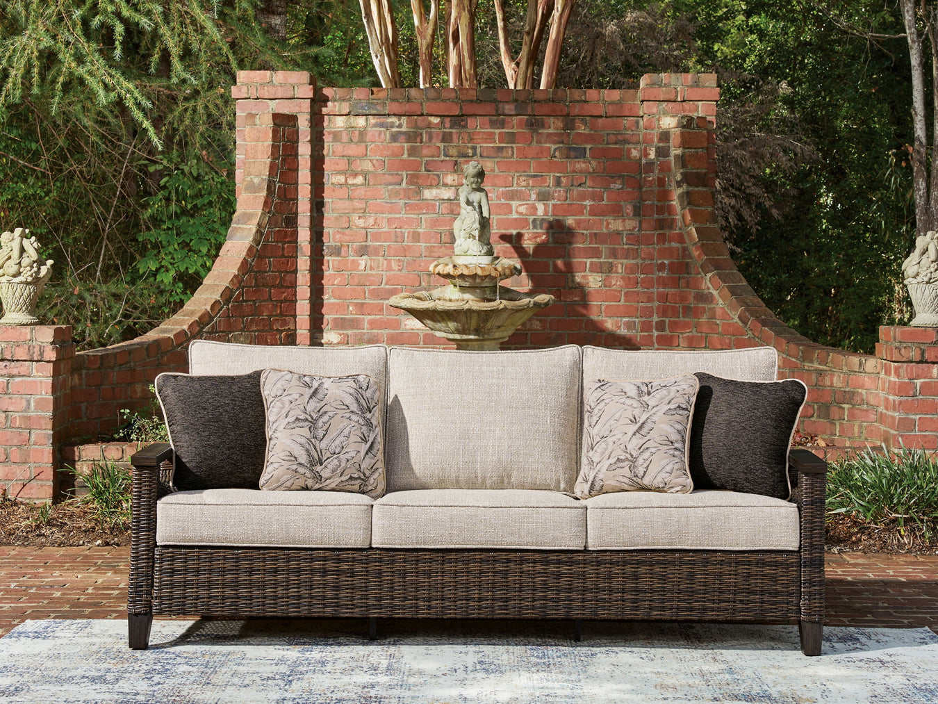Monterey Point - Sofa With Cushion - Dark Brown - R&R Furniture Gallery (Fountain Valley, CA)