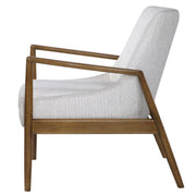 Uttermost Bev white accent arm chair with plush cushioning and sleek design, perfect for modern living spaces.