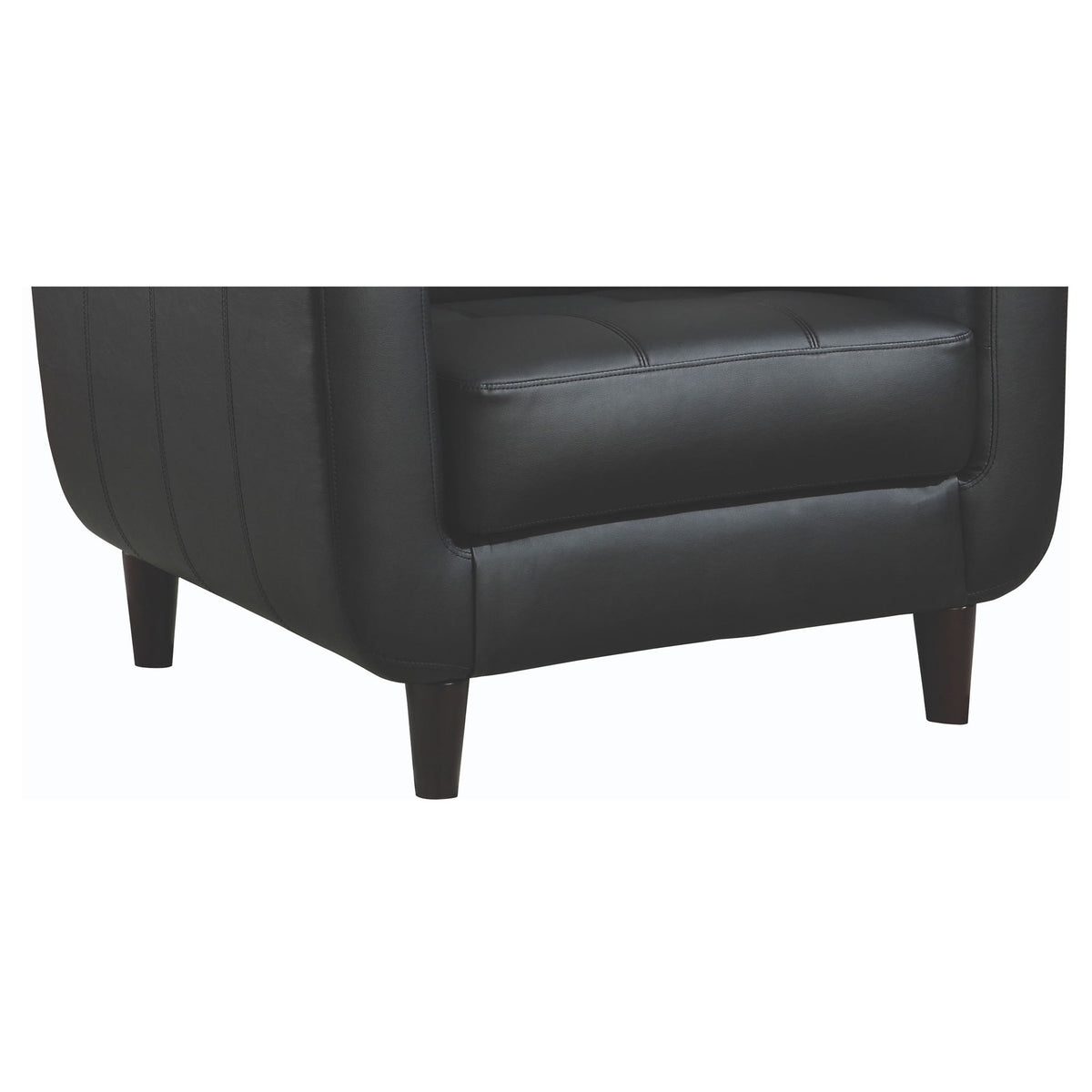 Track Arm Accent Chair With Tufted Upholstery - Black