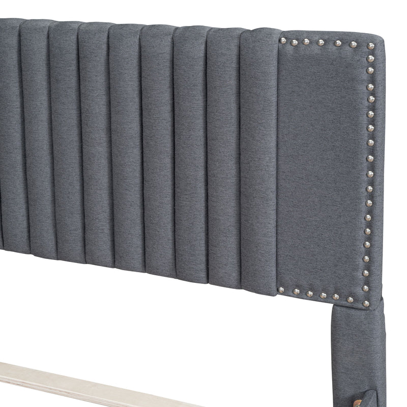 Upholstered Platform Bed With Drawers, Classic Headboard Design - R&R Furniture Gallery (Fountain Valley, CA)