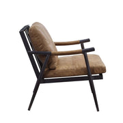 Anzan - Accent Chair - Berham Chestnut Top Grain Leather & Matt Iron - R&R Furniture Gallery (Fountain Valley, CA)