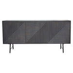 Neo 3-Door Solid Mango Wood Sideboard in Smoke Grey Finish w/ Gun Metal Finished Base by Diamond Sofa