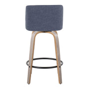 Toriano - Contemporary Fixed Height Counter Stool With Swivel & Round Footrest (Set of 2) - R&R Furniture Gallery (Fountain Valley, CA)