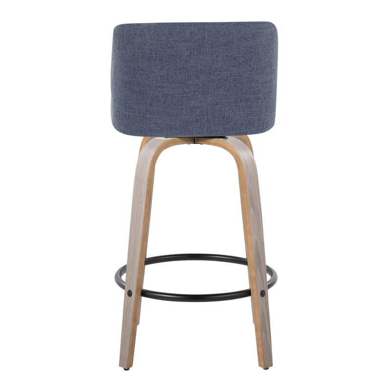 Toriano - Contemporary Fixed Height Counter Stool With Swivel & Round Footrest (Set of 2) - R&R Furniture Gallery (Fountain Valley, CA)