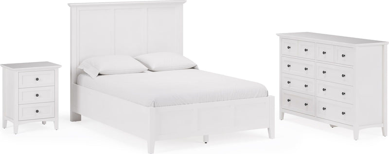 Grace Three Drawer Nightstand in Snowfall White