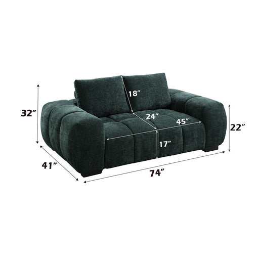 Ferrand - Loveseat - Green Linen - R&R Furniture Gallery (Fountain Valley, CA)