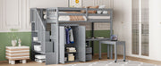 Loft Bed With Stairs, Bookshelf, Drawers, Desk & Wardrobe, Space Saving Multifunctional Furniture - R&R Furniture Gallery (Fountain Valley, CA)