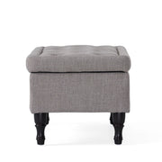 Dean - Fabric Storage Wide Tufted Rectangle Ottoman - Gray - R&R Furniture Gallery (Fountain Valley, CA)