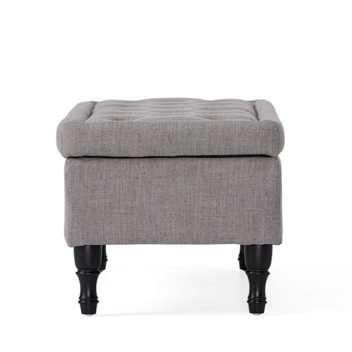 Dean - Fabric Storage Wide Tufted Rectangle Ottoman - Gray - R&R Furniture Gallery (Fountain Valley, CA)