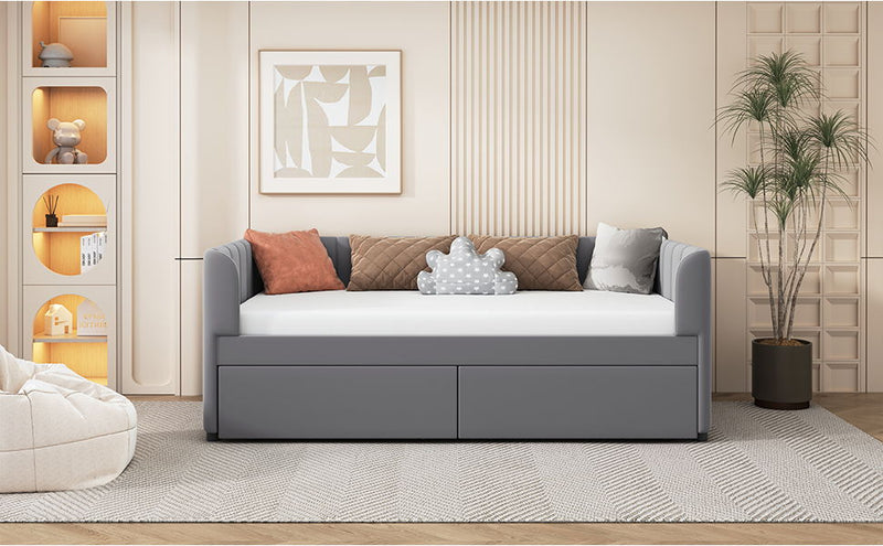 Upholstered Daybed With Ergonomic Design Backrest - R&R Furniture Gallery (Fountain Valley, CA)