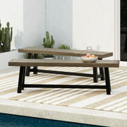 Noble House Cloud outdoor bench with acacia wood frame and slat panel design, suitable for garden or patio seating.