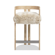 Jennifer Taylor Home Millwick low back counter stool with wooden legs and upholstered seat at 24-27 inch height.
