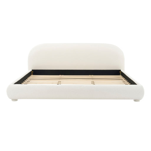 Upholstered Simple Modern Bedroom Bed With Curved Headboard - R&R Furniture Gallery (Fountain Valley, CA)