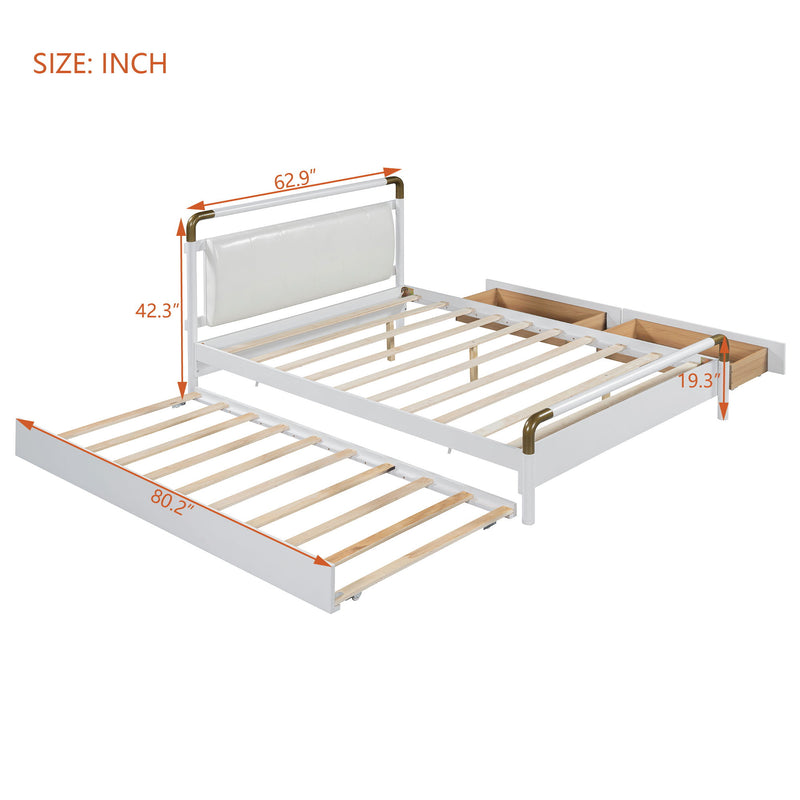 Storage Platform Bed, With 2 Big Drawers, Trundle - R&R Furniture Gallery (Fountain Valley, CA)